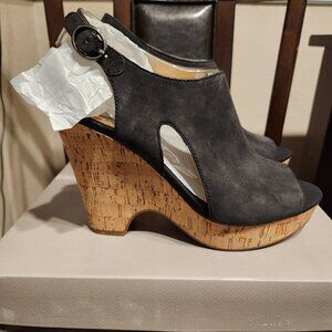 Franco Sarto Black Ultra-High Block Heel | Size 9.5